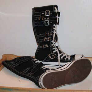 Hightop Belt Buckle Punk Scene Converse Size 8 womens
